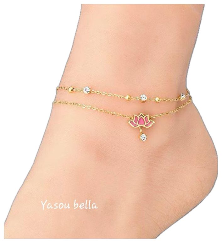 Chaînes de cheville 'Rose Diamant"