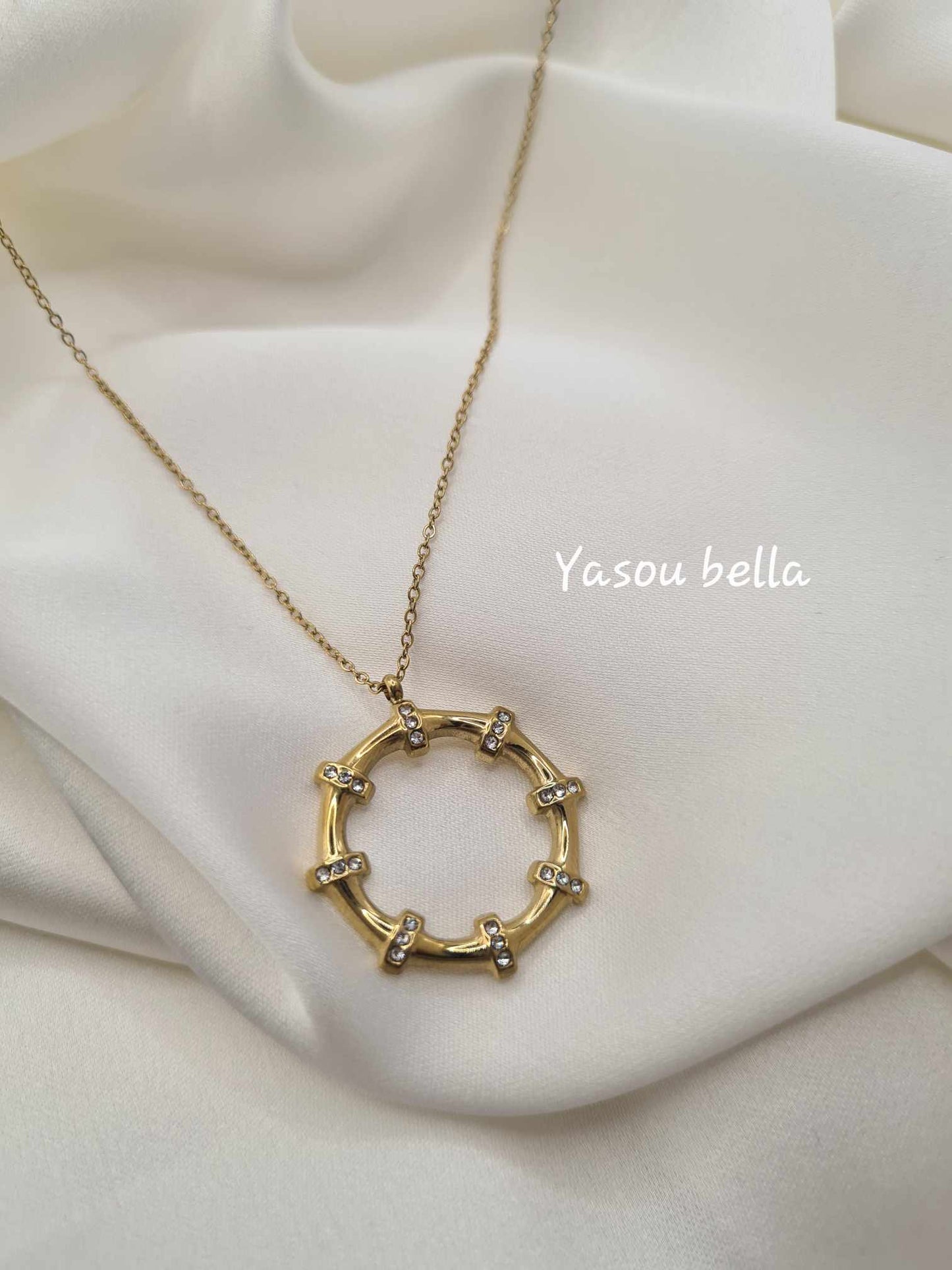 Collier Bambou Plat Diamant