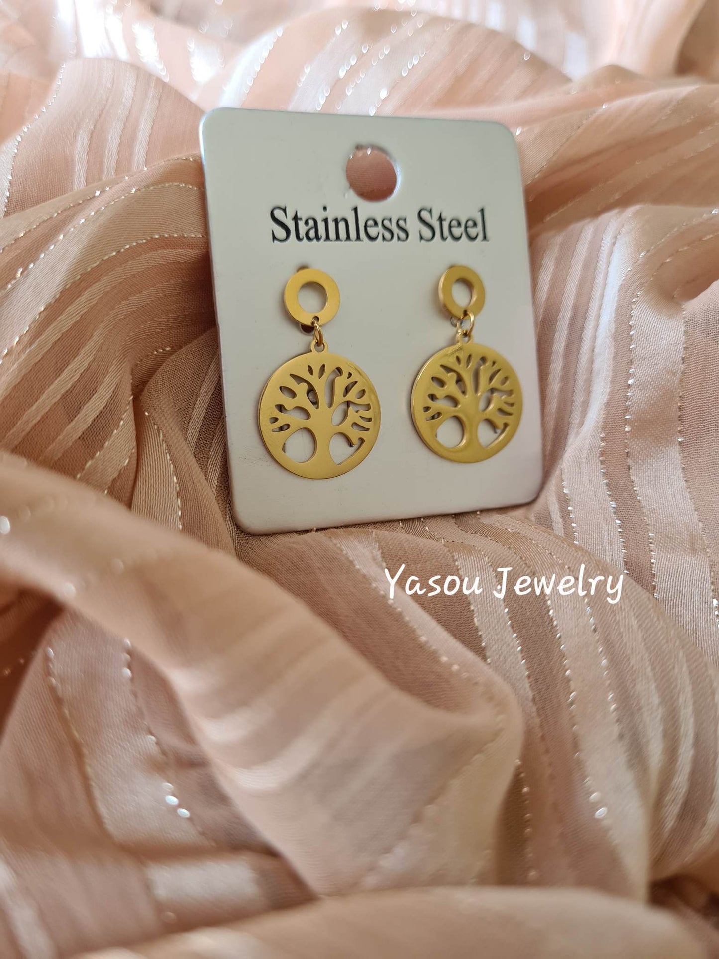 Boucles d’oreilles Arbre de Vie Diamant